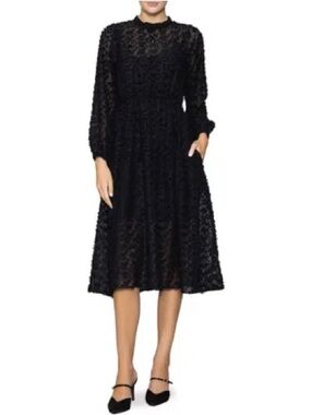 69. Melloday • NWT black textured dress PTP 20”